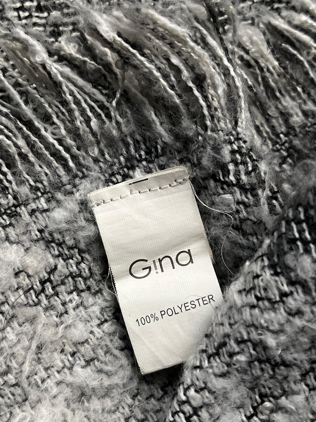 GINA Tricolor Block Textured Knit Scarf