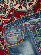 Rock Creek Thick Contrast Stitch Embroidered Straight Fit JEANS - 30