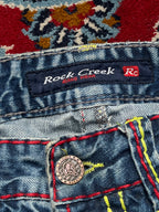 Rock Creek Thick Contrast Stitch Embroidered Straight Fit JEANS - 30