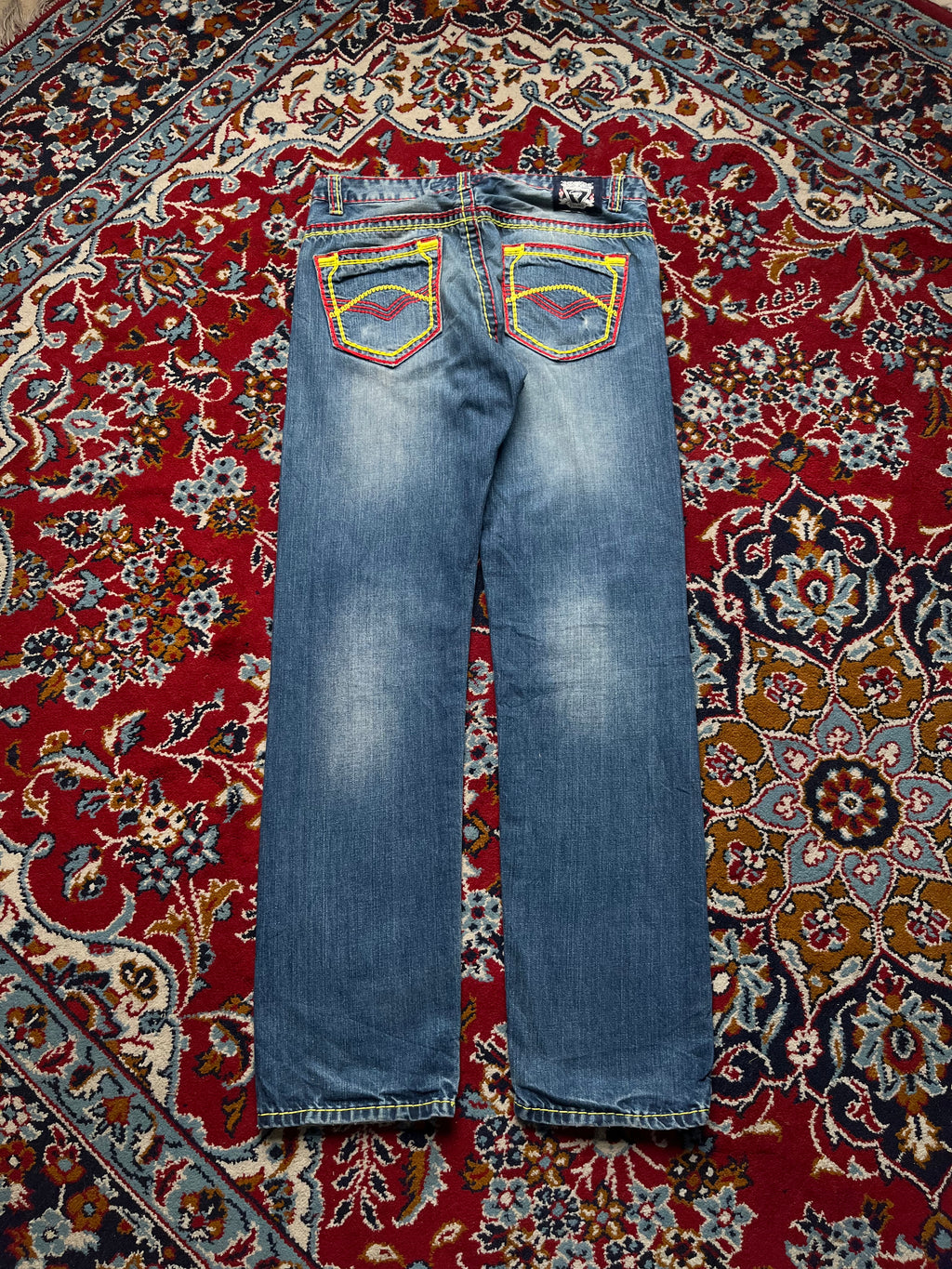Rock Creek Thick Contrast Stitch Embroidered Straight Fit JEANS - 30