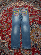 Rock Creek Thick Contrast Stitch Embroidered Straight Fit JEANS - 30