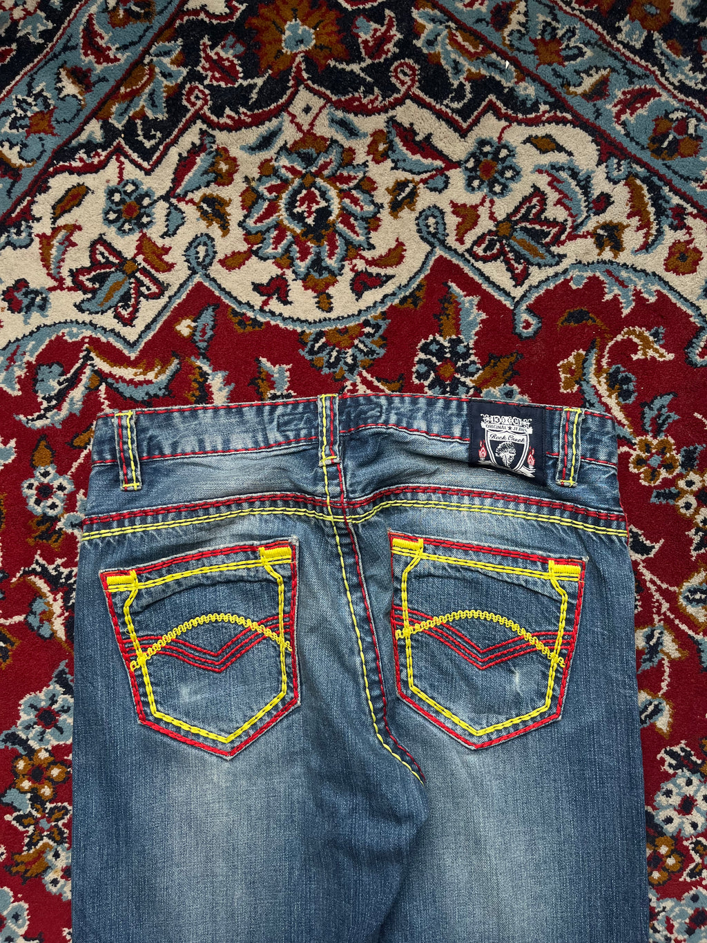 Rock Creek Thick Contrast Stitch Embroidered Straight Fit JEANS - 30