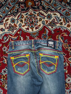 Rock Creek Thick Contrast Stitch Embroidered Straight Fit JEANS - 30