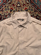 Vintage Celio Sportswear Striped Graphic Back Button Down Shirt - M
