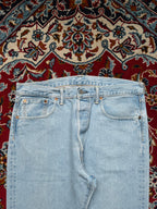 LEVI'S 501 Custom Tapered Fit Light Washed JEANS - 34