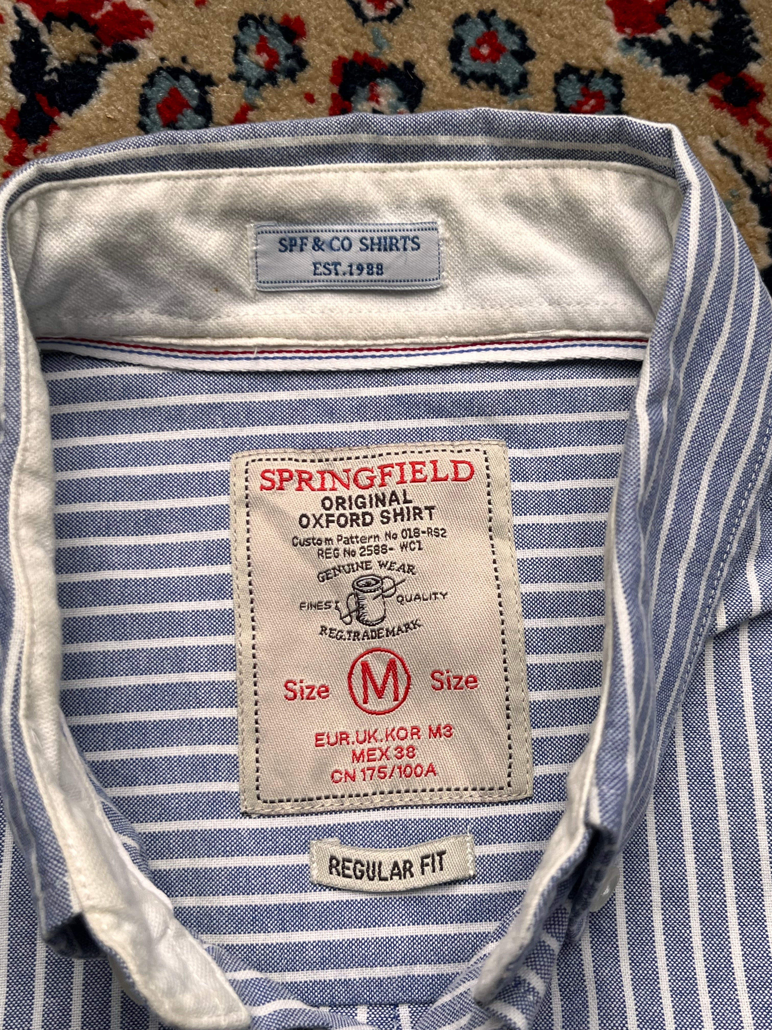 Springfield Regular Fit Striped Oxford Button Down Shirt - L