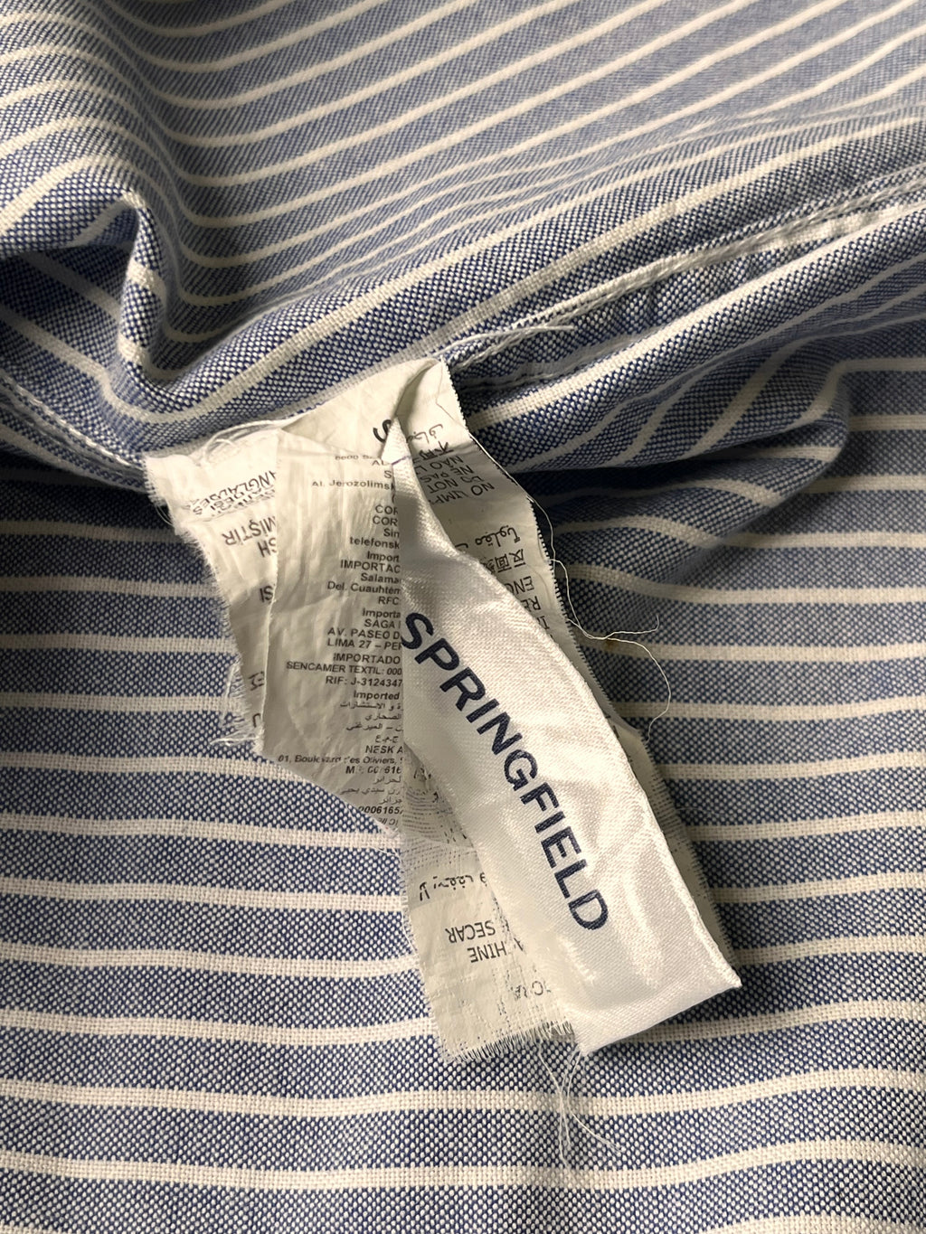 Springfield Regular Fit Striped Oxford Button Down Shirt - L