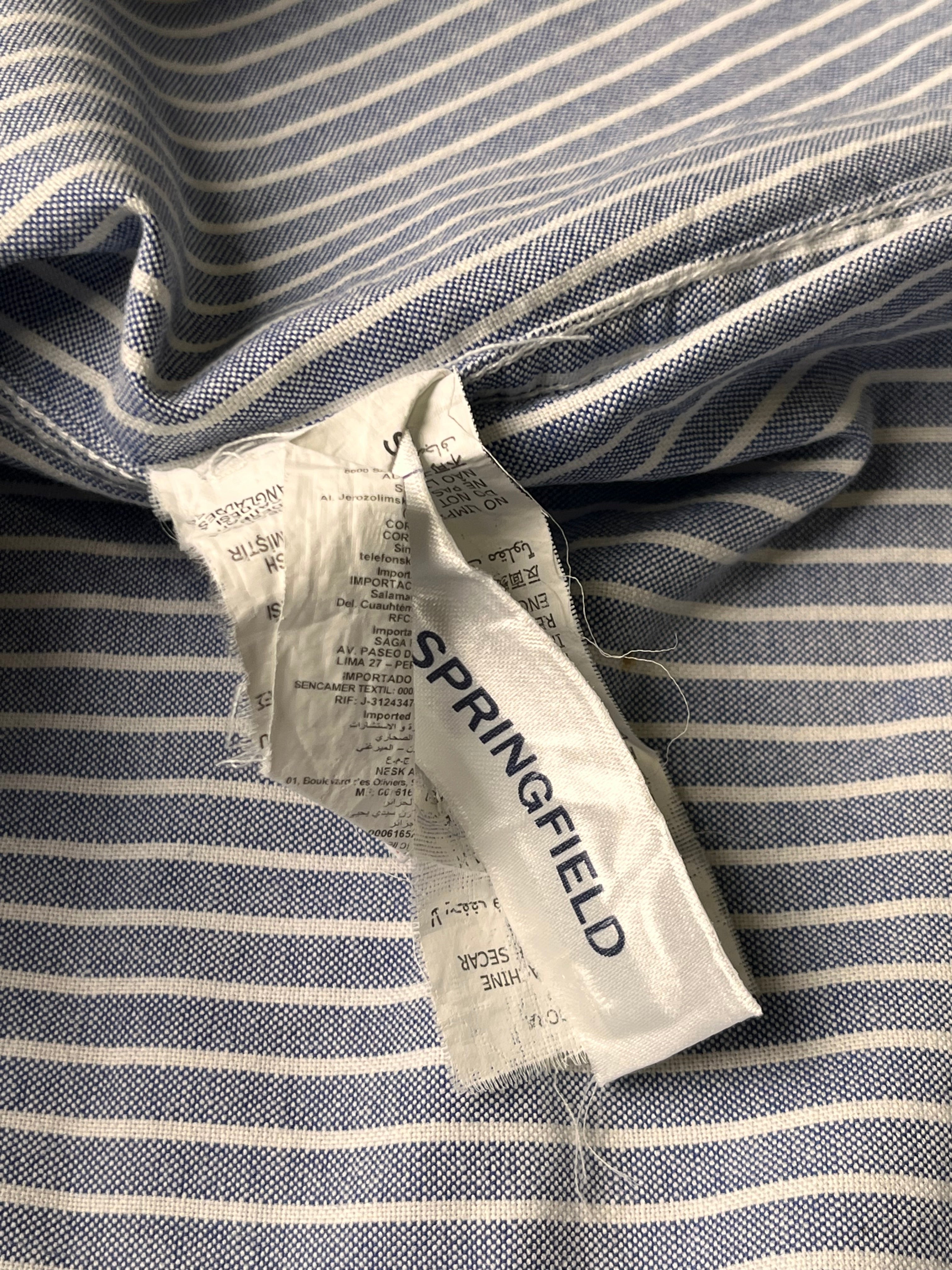 Springfield Regular Fit Striped Oxford Button Down Shirt - L