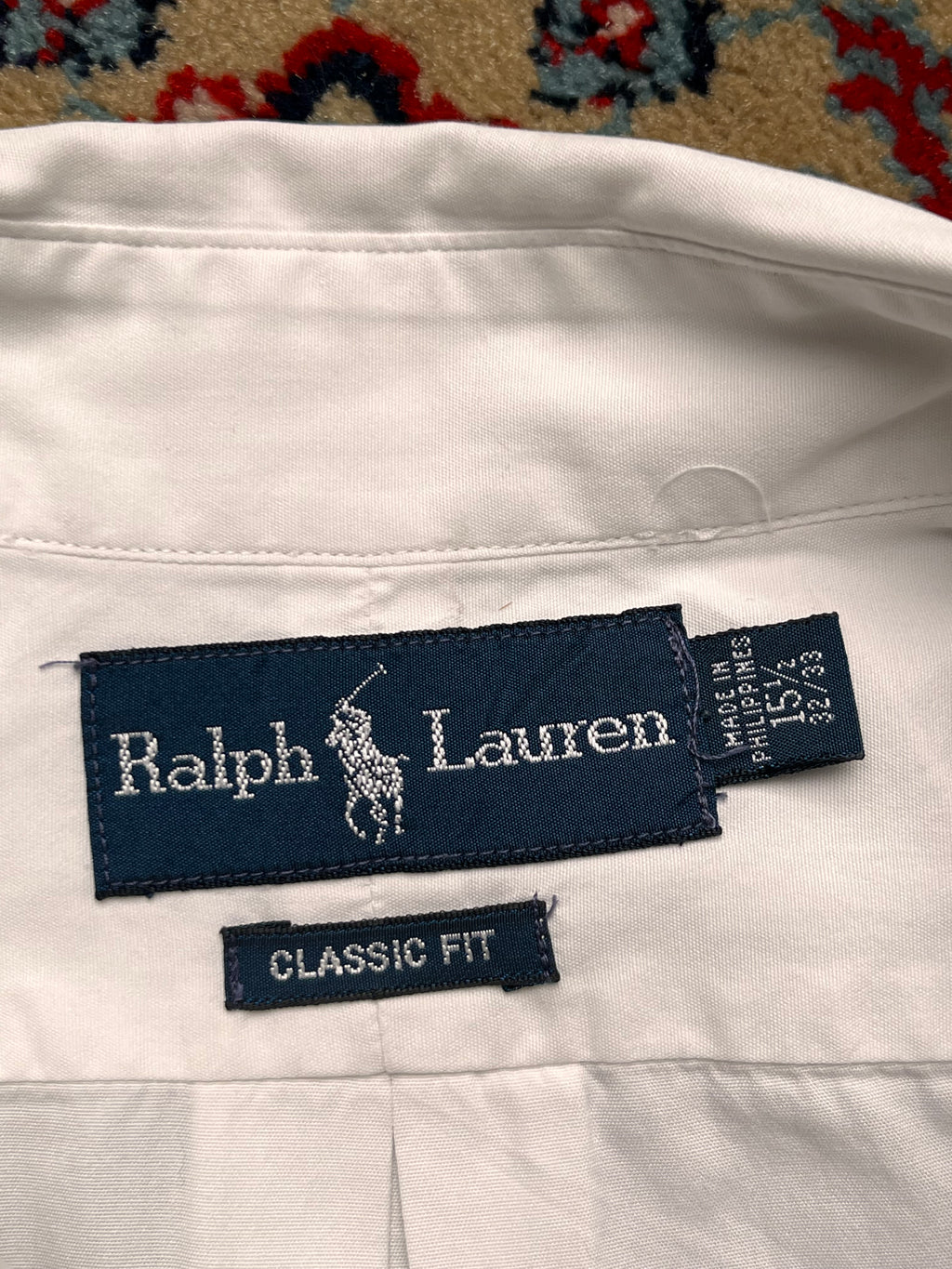 POLO Ralph Lauren Classic Fit White Solid Cotton Oxford Button Down Shirt - L