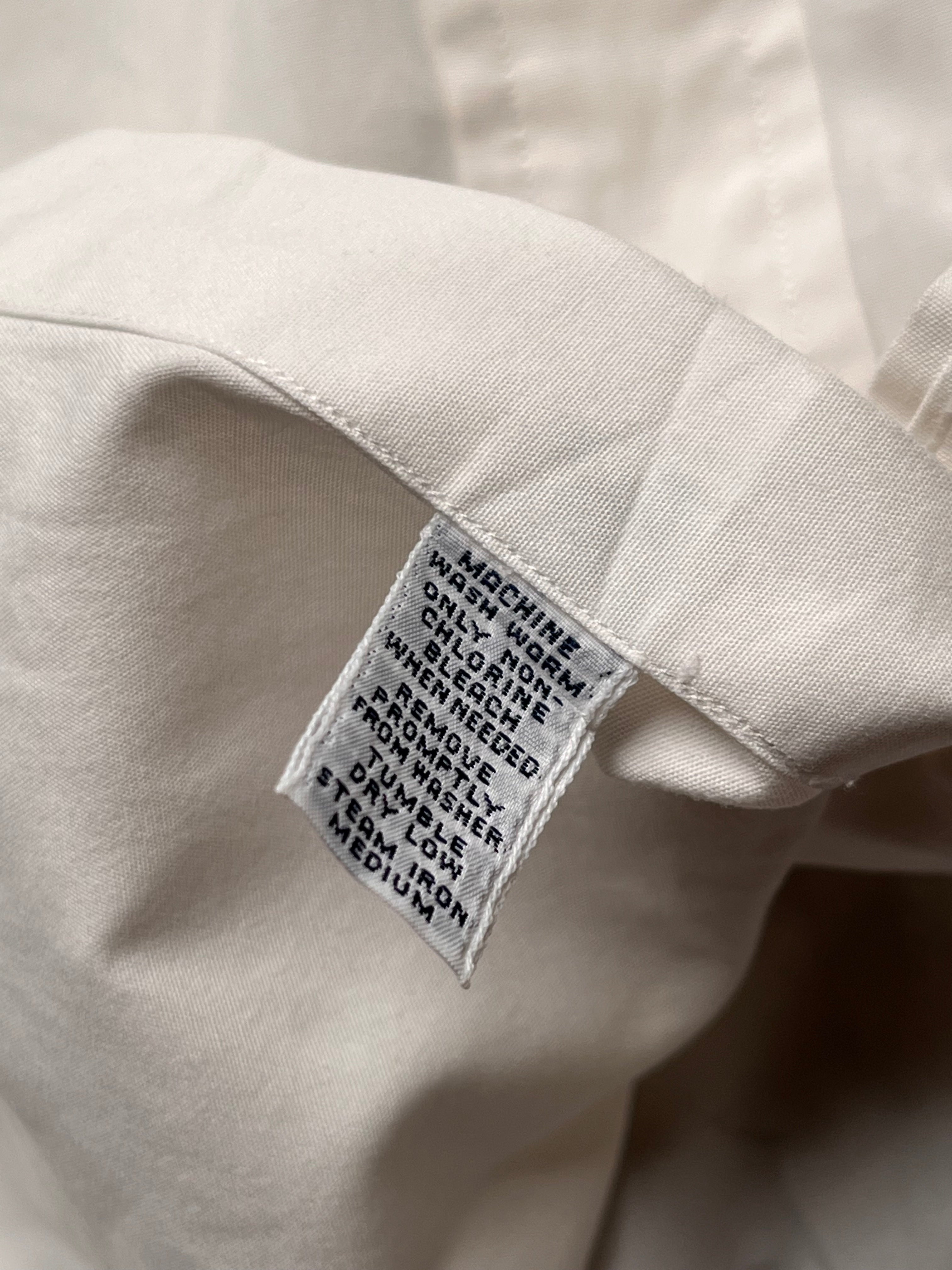 POLO Ralph Lauren Classic Fit White Solid Cotton Oxford Button Down Shirt - L