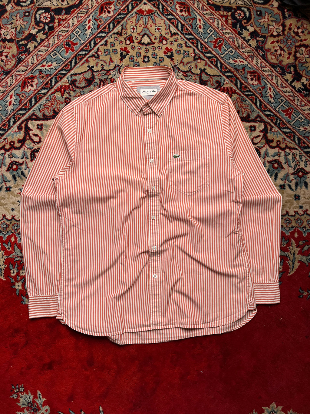 Lacoste Striped Slim Fit Button Down Shirt - L