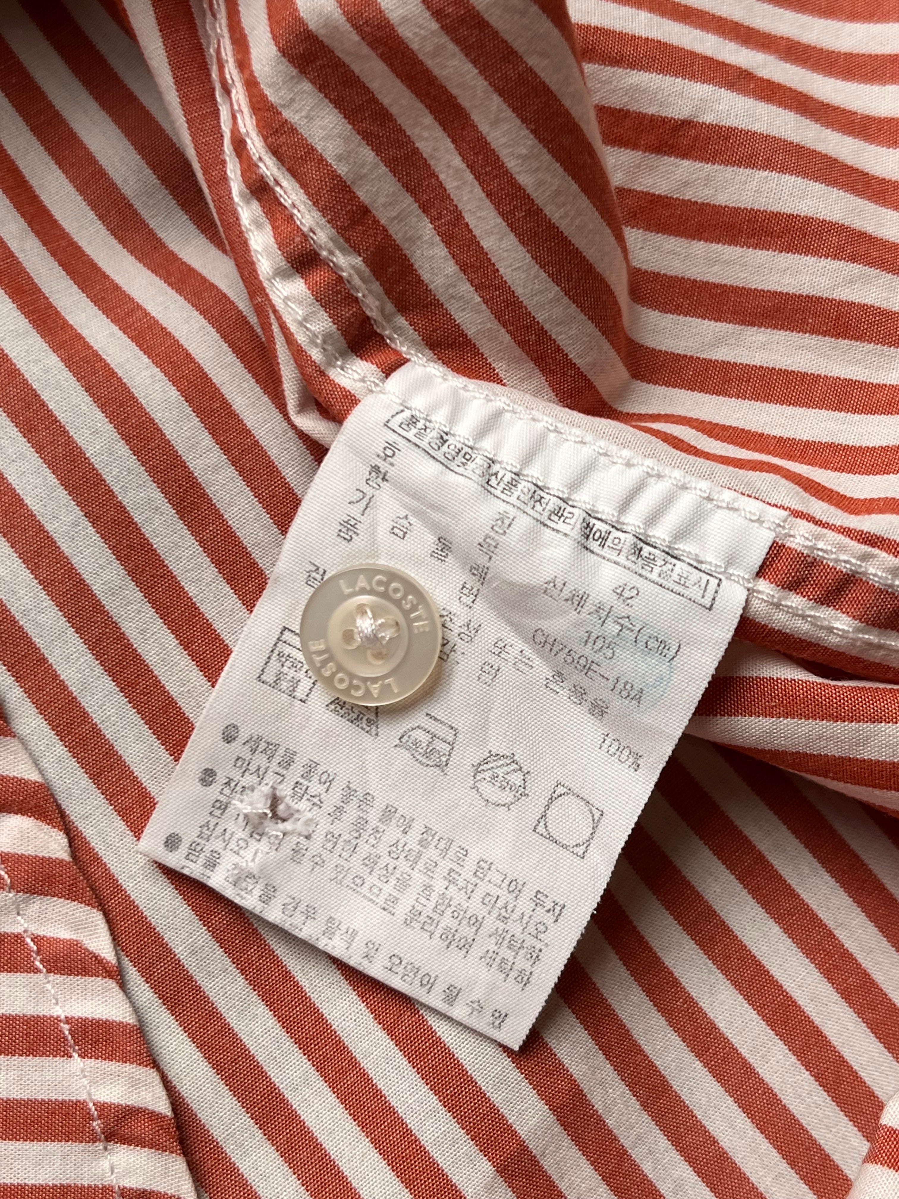 Lacoste Striped Slim Fit Button Down Shirt - L