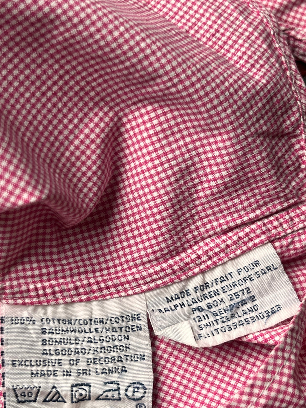 Polo Ralph Lauren Pink Gingham Custom Fit Button Down Shirt - XL