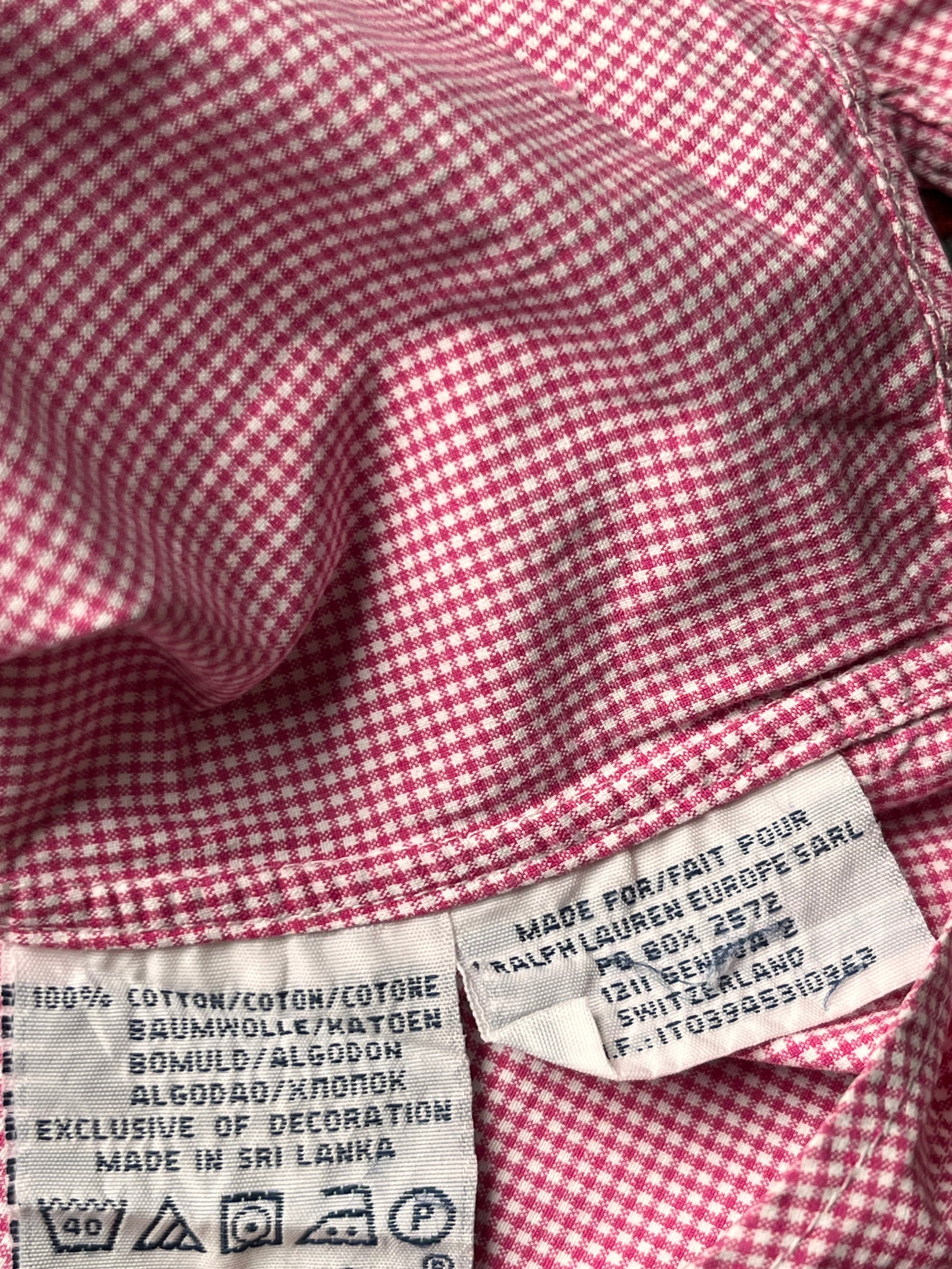 Polo Ralph Lauren Pink Gingham Custom Fit Button Down Shirt - XL