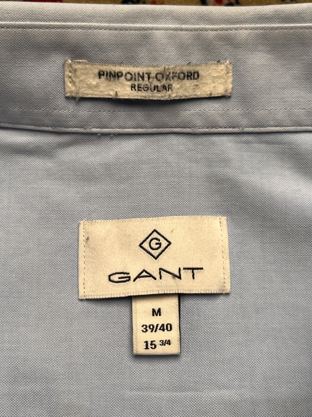 Gant Light Blue Pinpoint Oxford Regular Fit Button Down Shirt - L