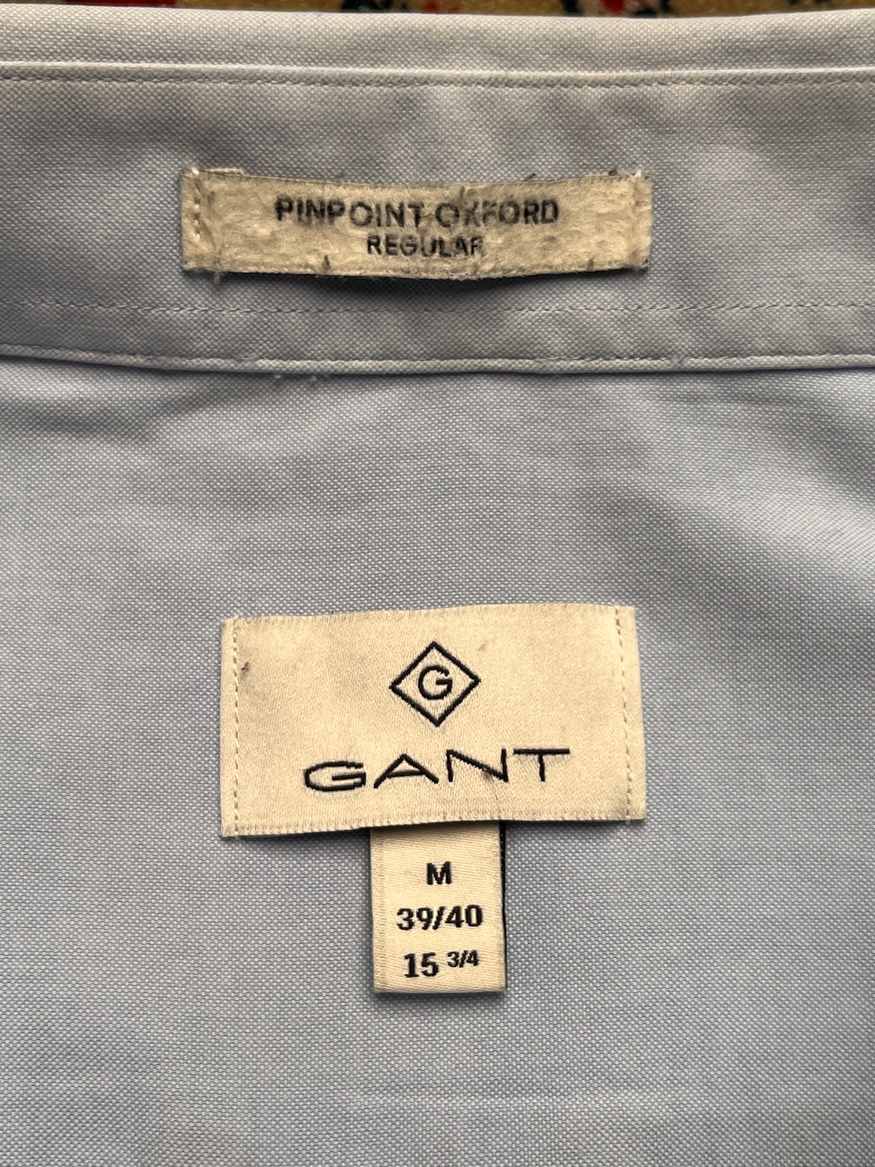 Gant Light Blue Pinpoint Oxford Regular Fit Button Down Shirt - L