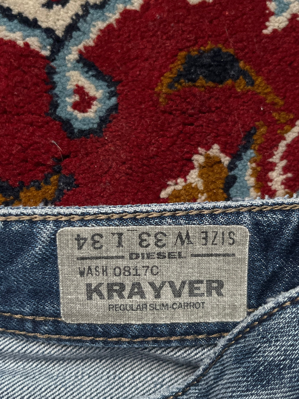 Diesel Industry Krayver Regular Slim-Carrot Washed 0817C Jeans - 34