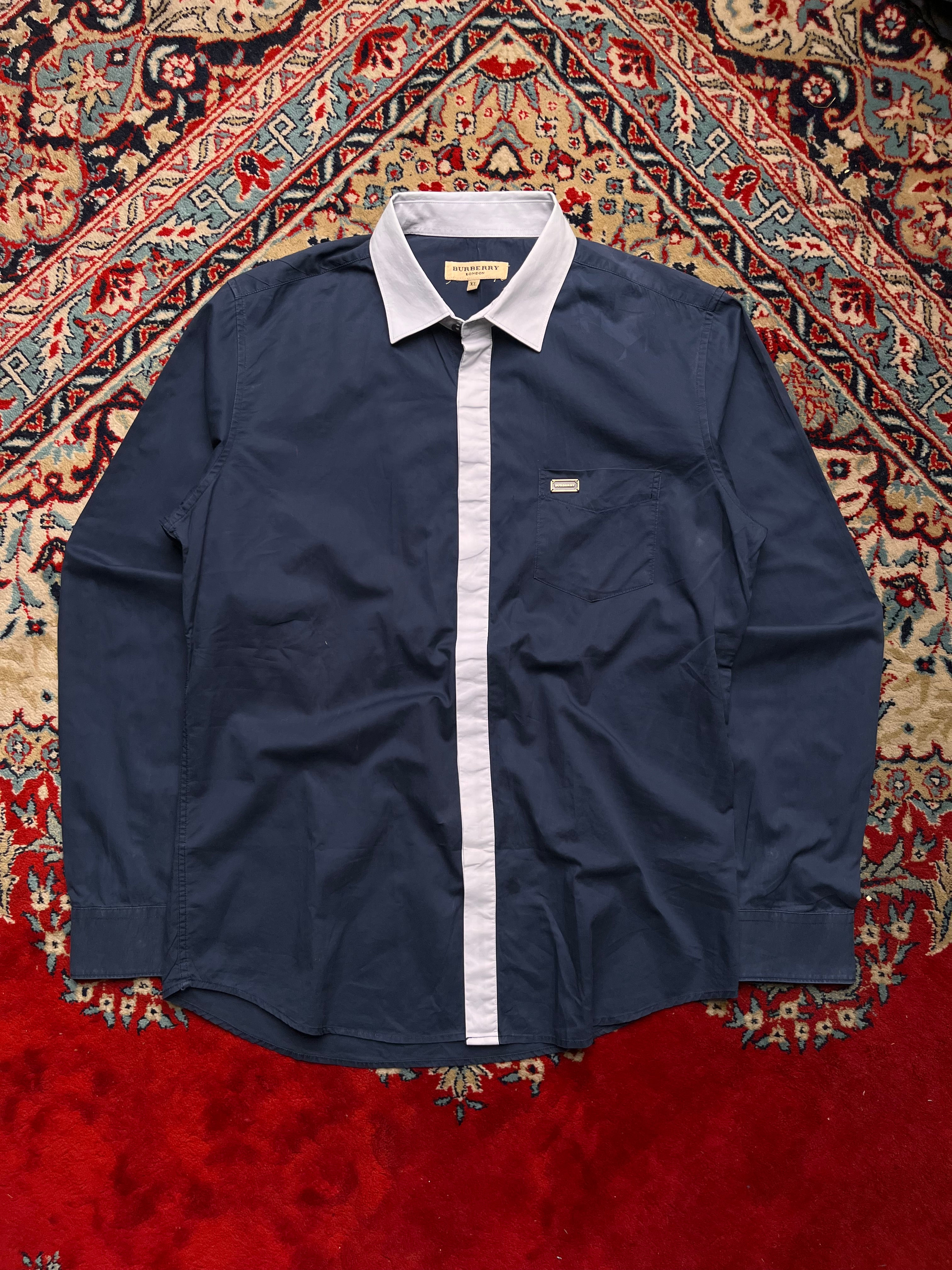 Burberry London Navy Blue Button Down Shirt - L