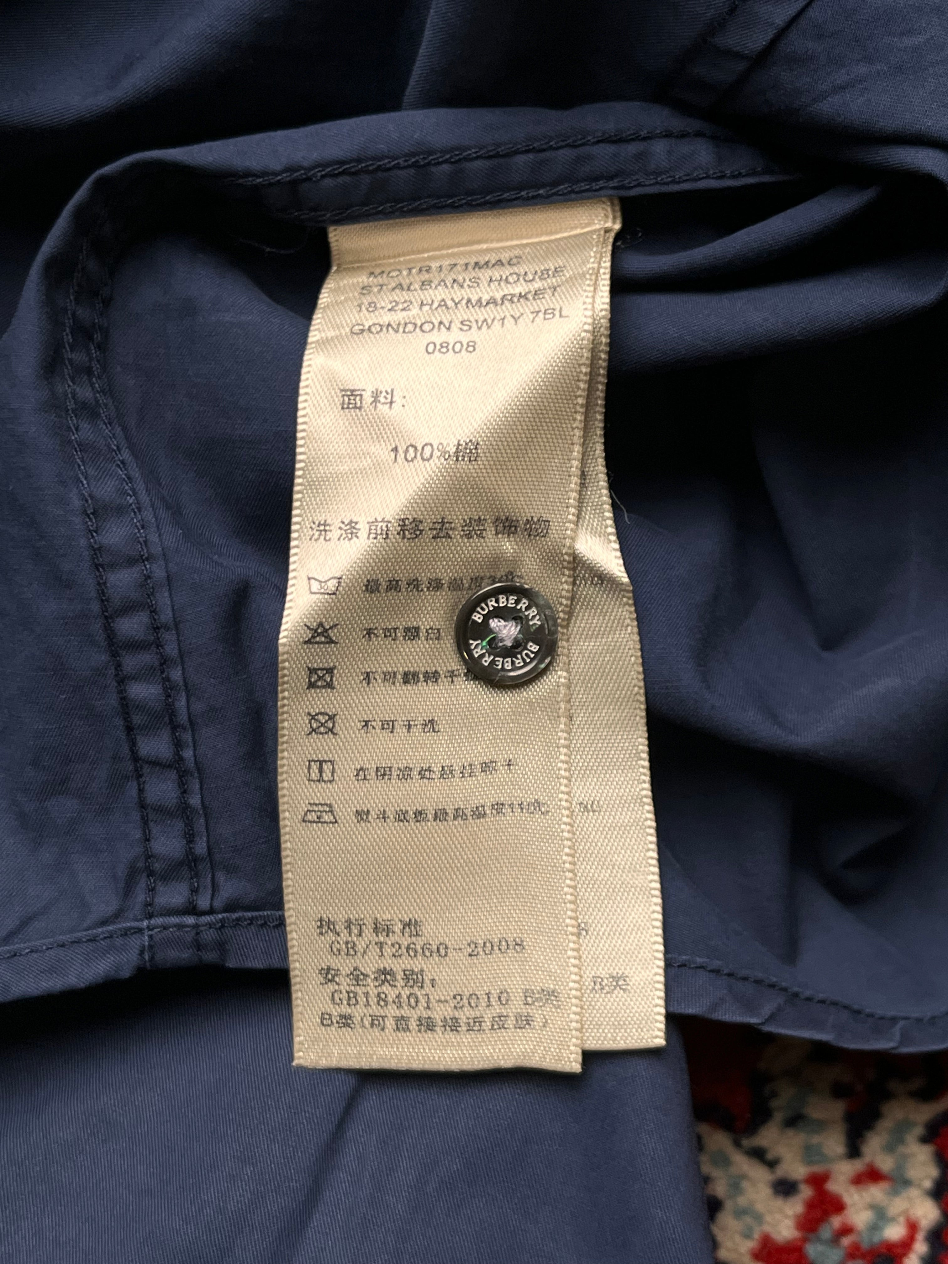Burberry London Navy Blue Button Down Shirt - L