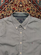 Tommy Hilfiger Slim Fit Vertical Striped Button Down Shirt - L