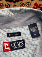 Chaps by RALPH LAUREN Light Blue Tattersall Plaid Checked  Button Down Shirt - L