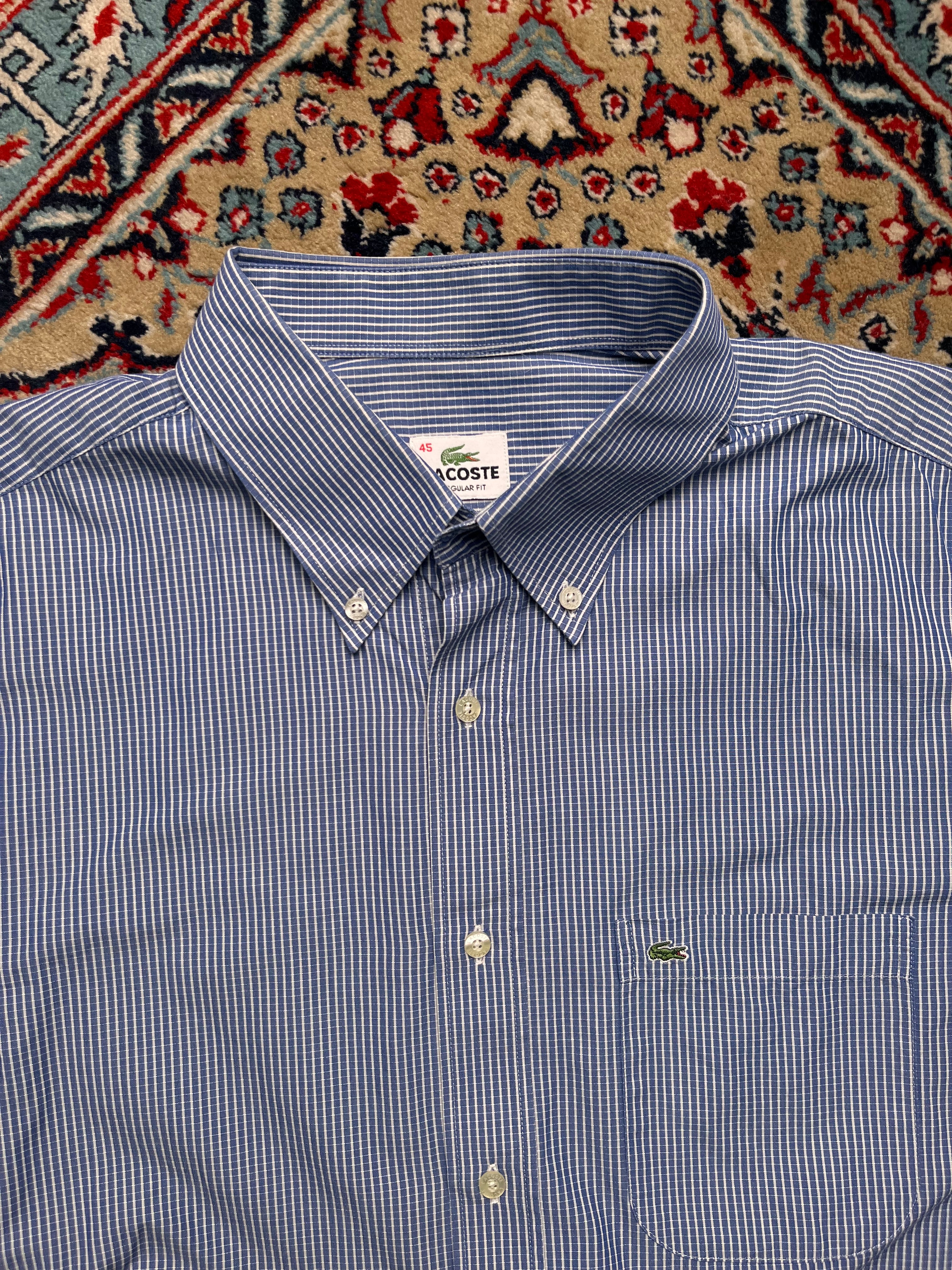 Lacoste Regular Fit Striped Button Down Shirt - XL