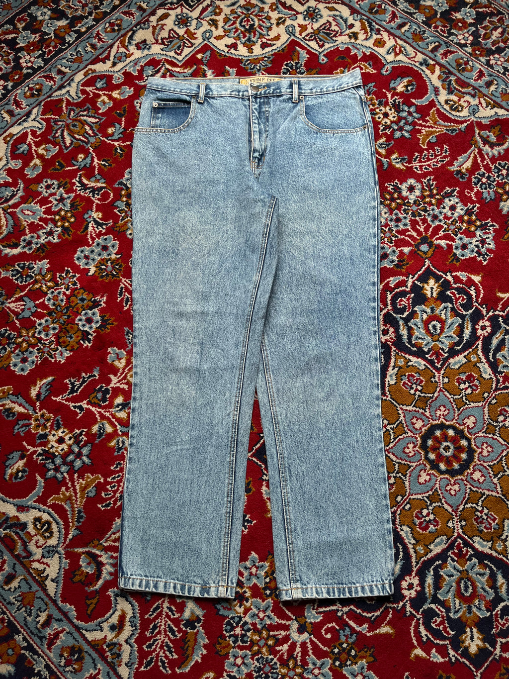 Vintage John F. Gee Acid Washed High Waisted Straight Fit Jeans - 36