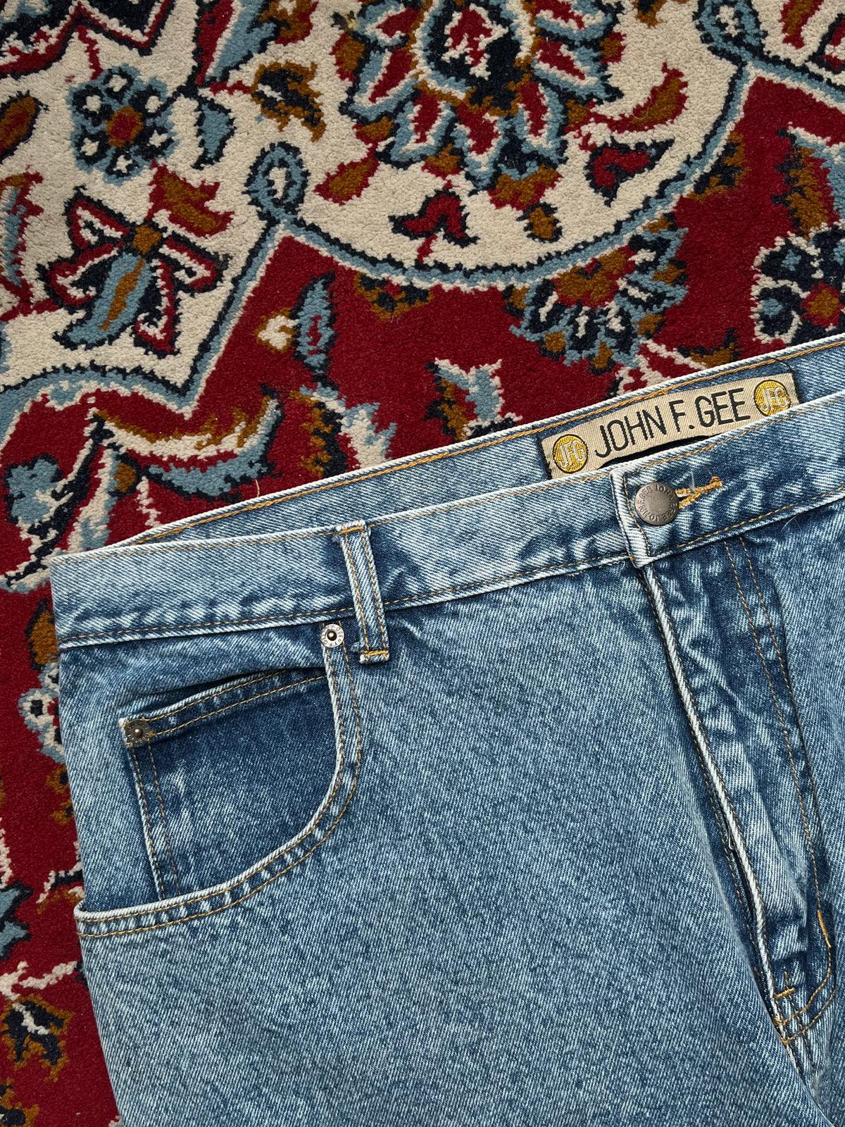 Vintage John F. Gee Acid Washed High Waisted Straight Fit Jeans - 36