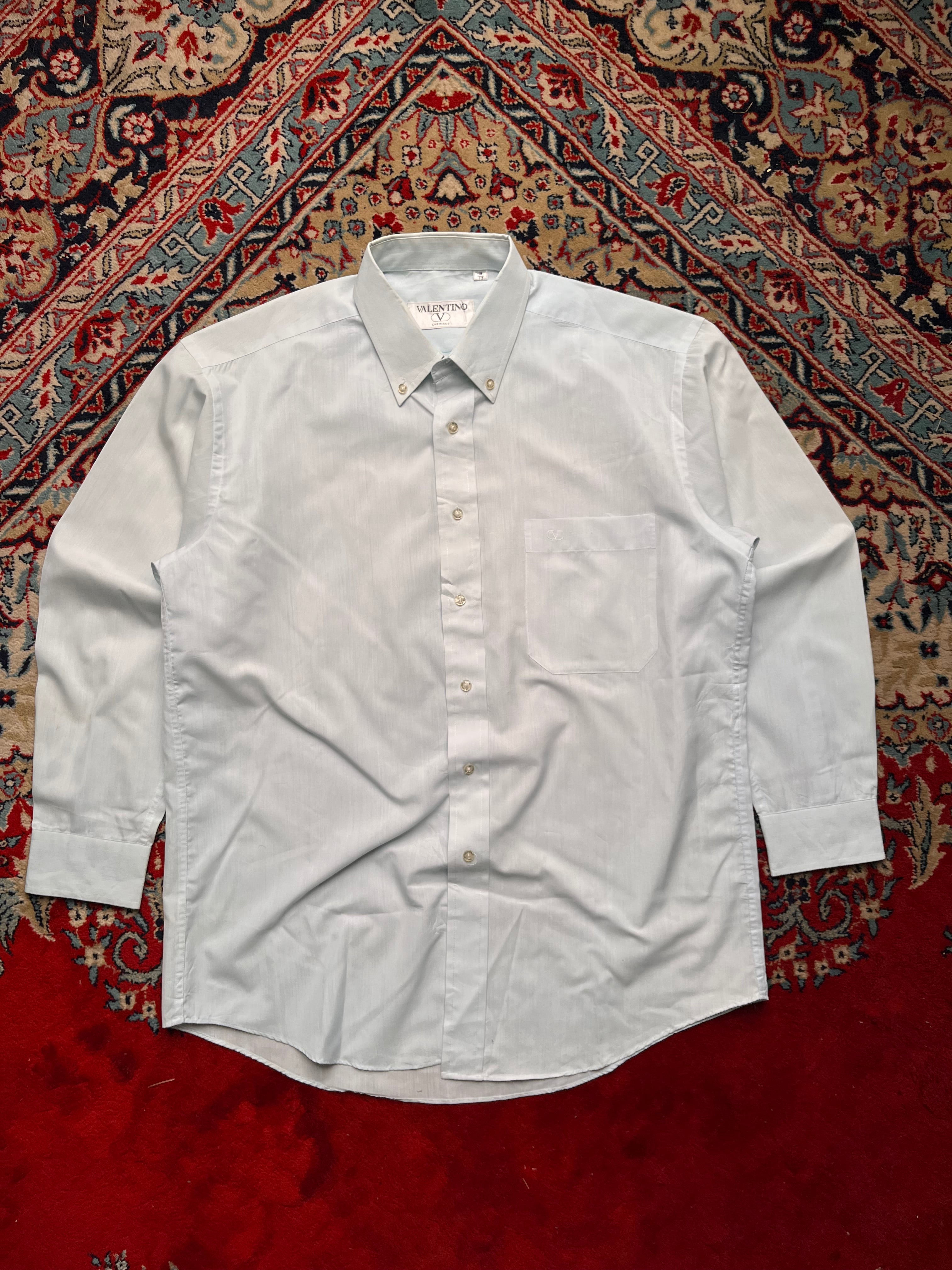 Vintage Valentino Chemises Light Blue Soft Cotton BUTTON DOWN SHIRT - S