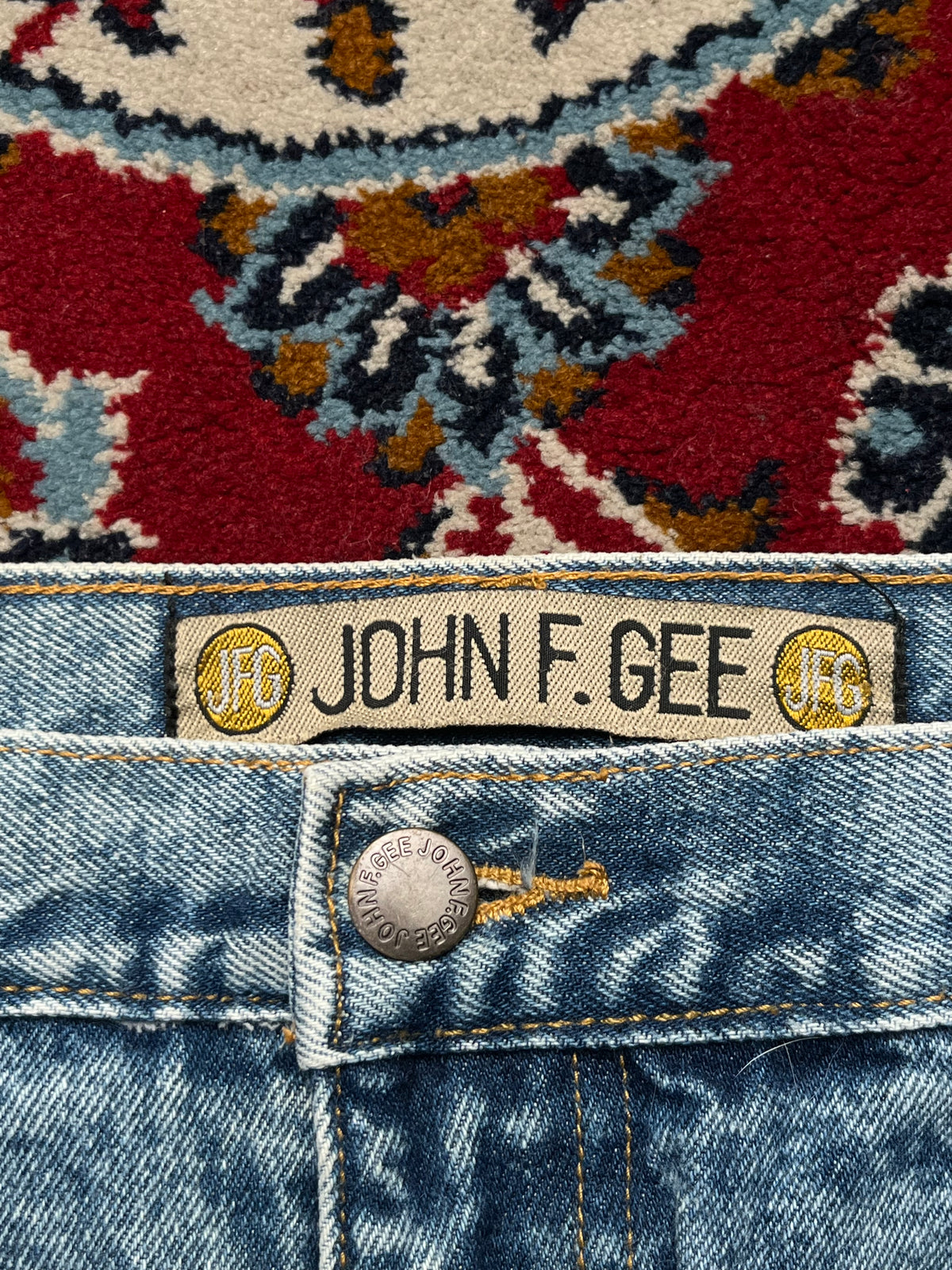 Vintage John F. Gee Acid Washed High Waisted Straight Fit Jeans - 36