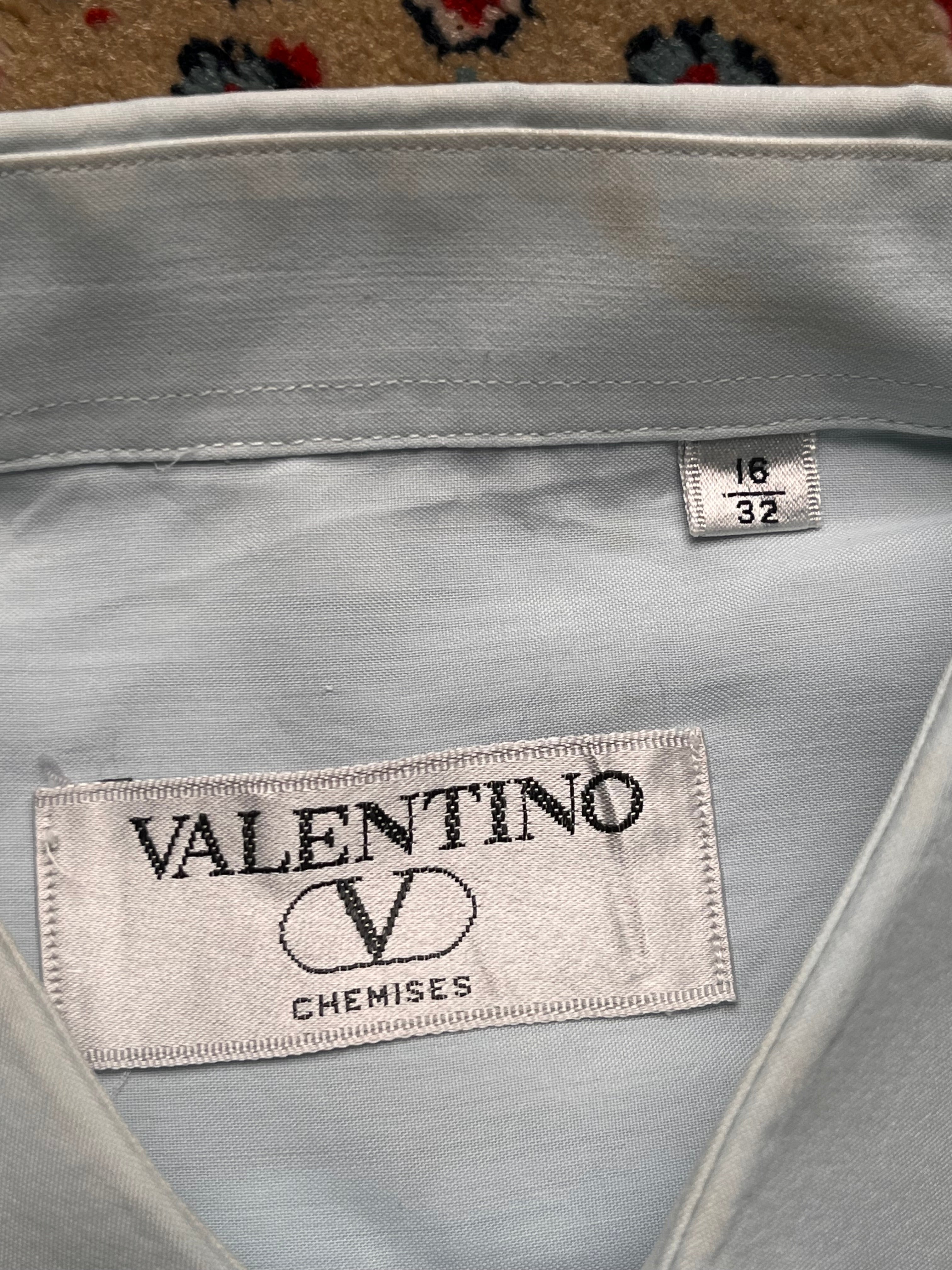 Vintage Valentino Chemises Light Blue Soft Cotton BUTTON DOWN SHIRT - S