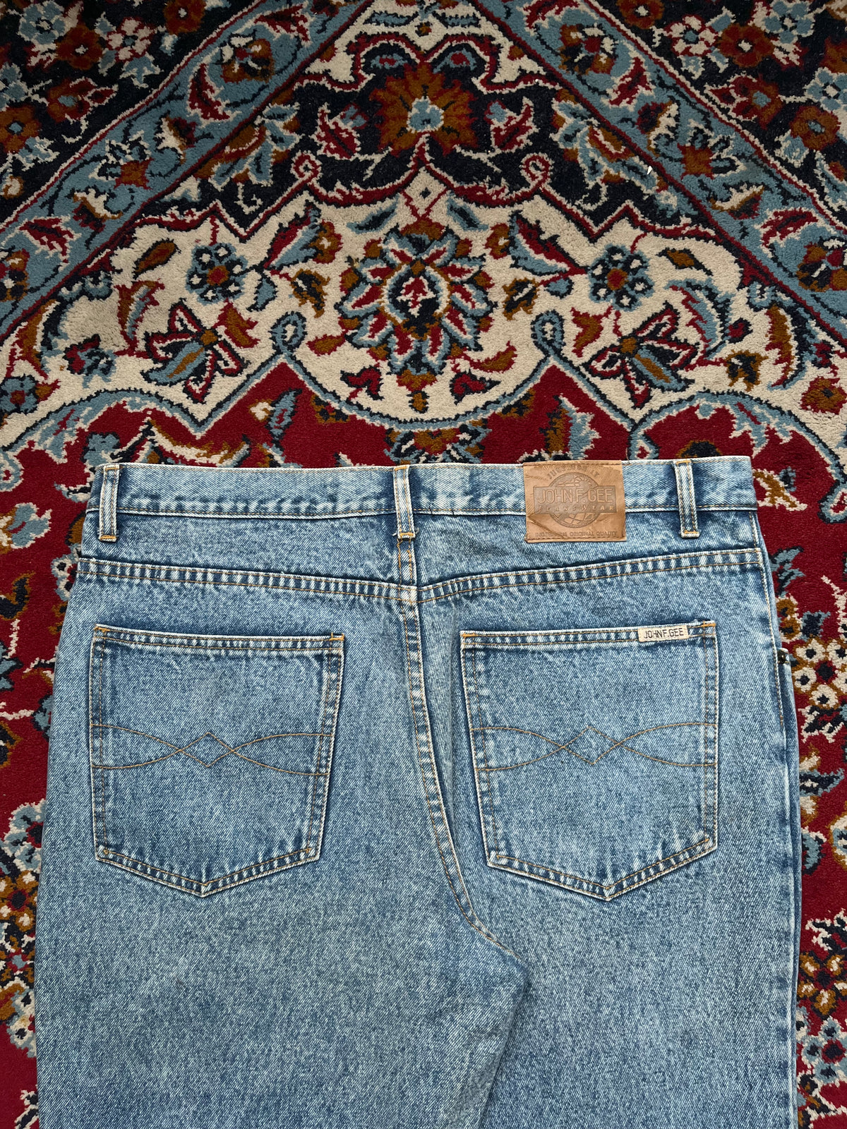 Vintage John F. Gee Acid Washed High Waisted Straight Fit Jeans - 36