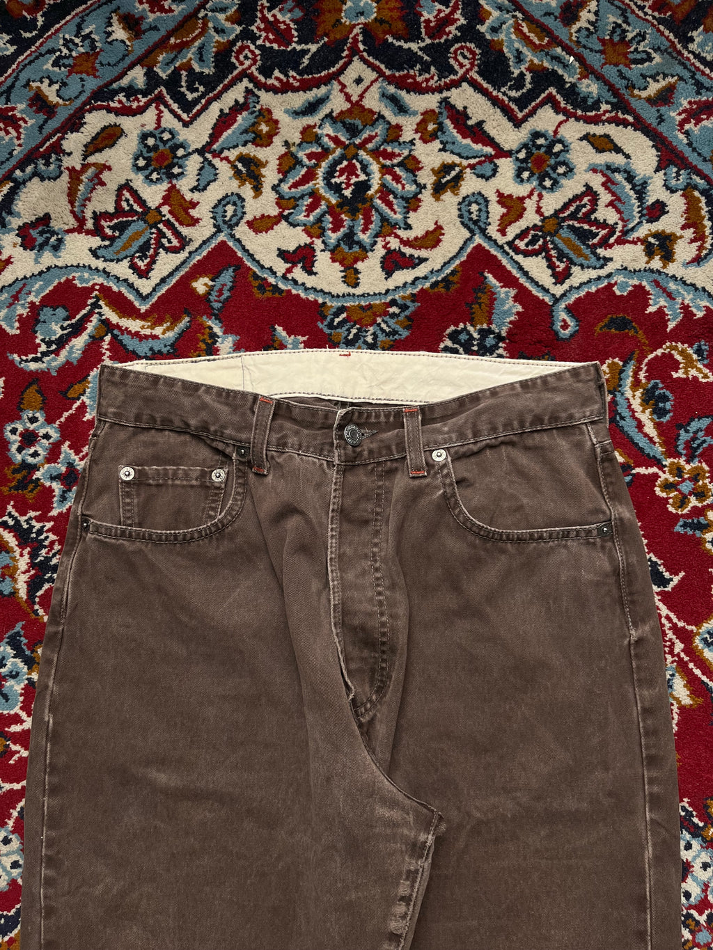 Vintage Levis Performance Faded Brown Straight Fit Jeans - 28
