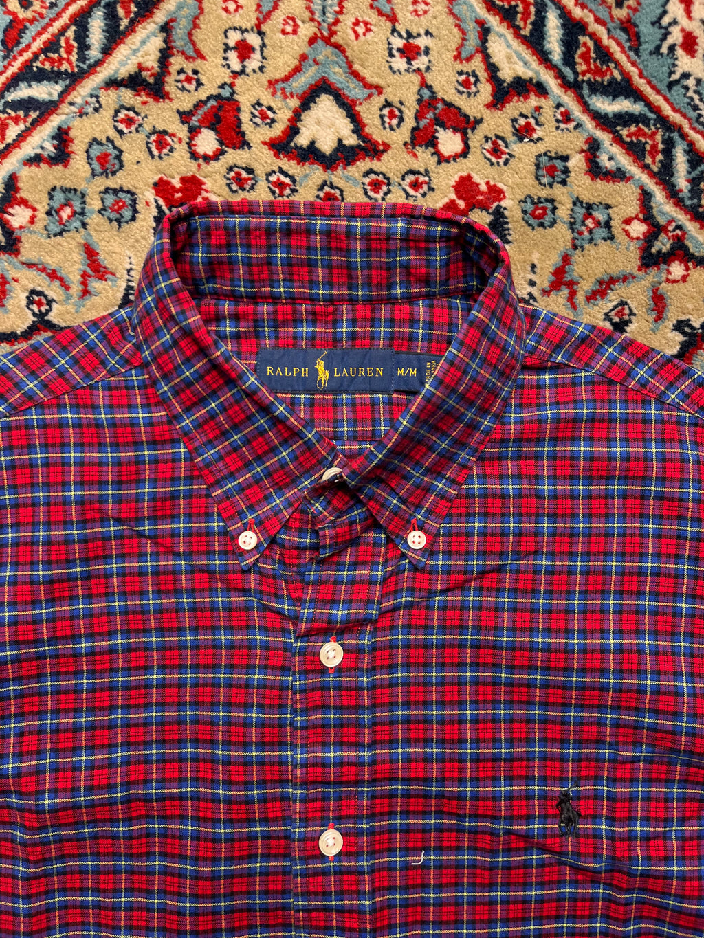 Ralph Lauren Plaid Check Cotton Casual BUTTON DOWN SHIRT - L