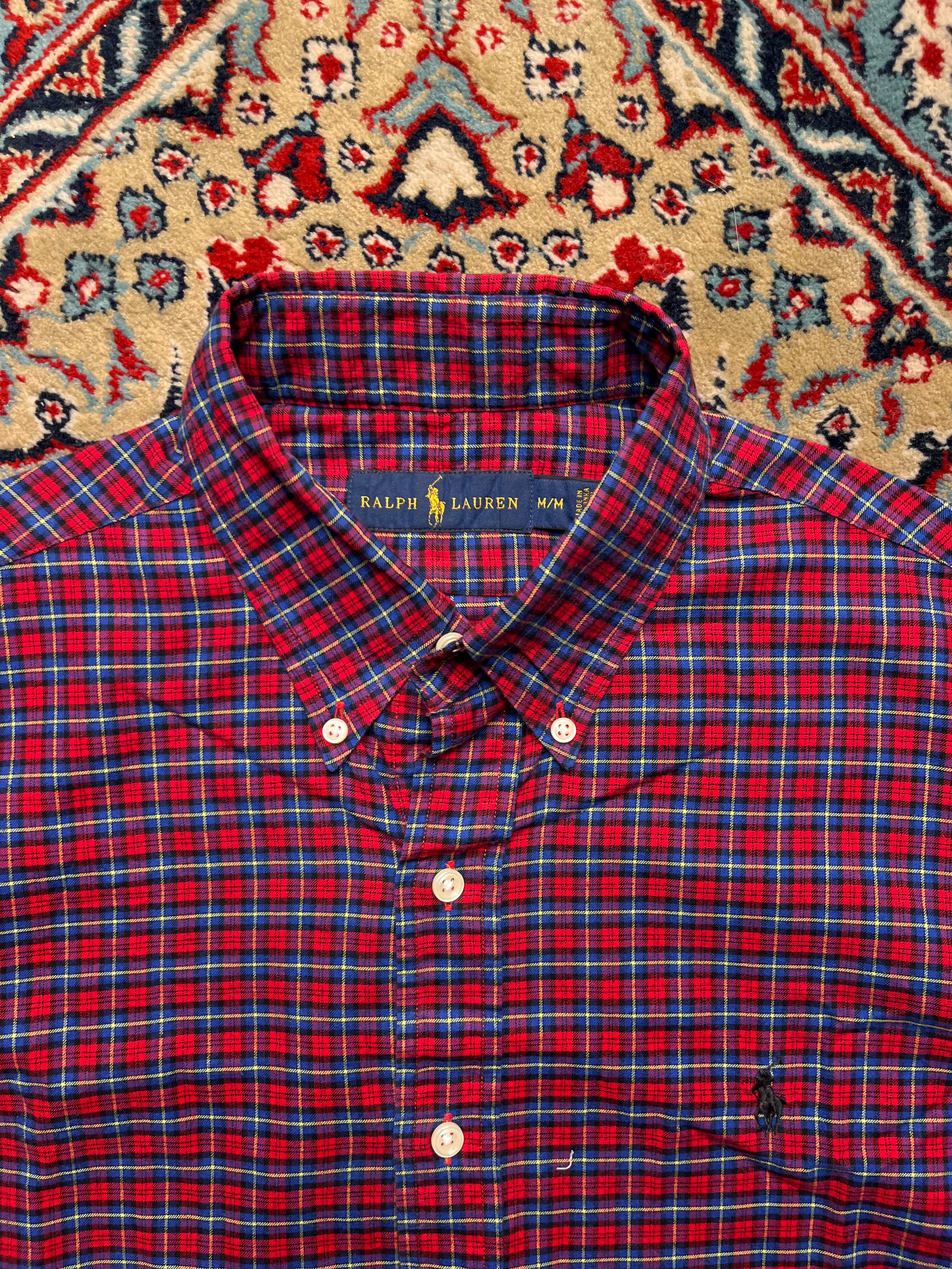 Ralph Lauren Plaid Check Cotton Casual BUTTON DOWN SHIRT - L
