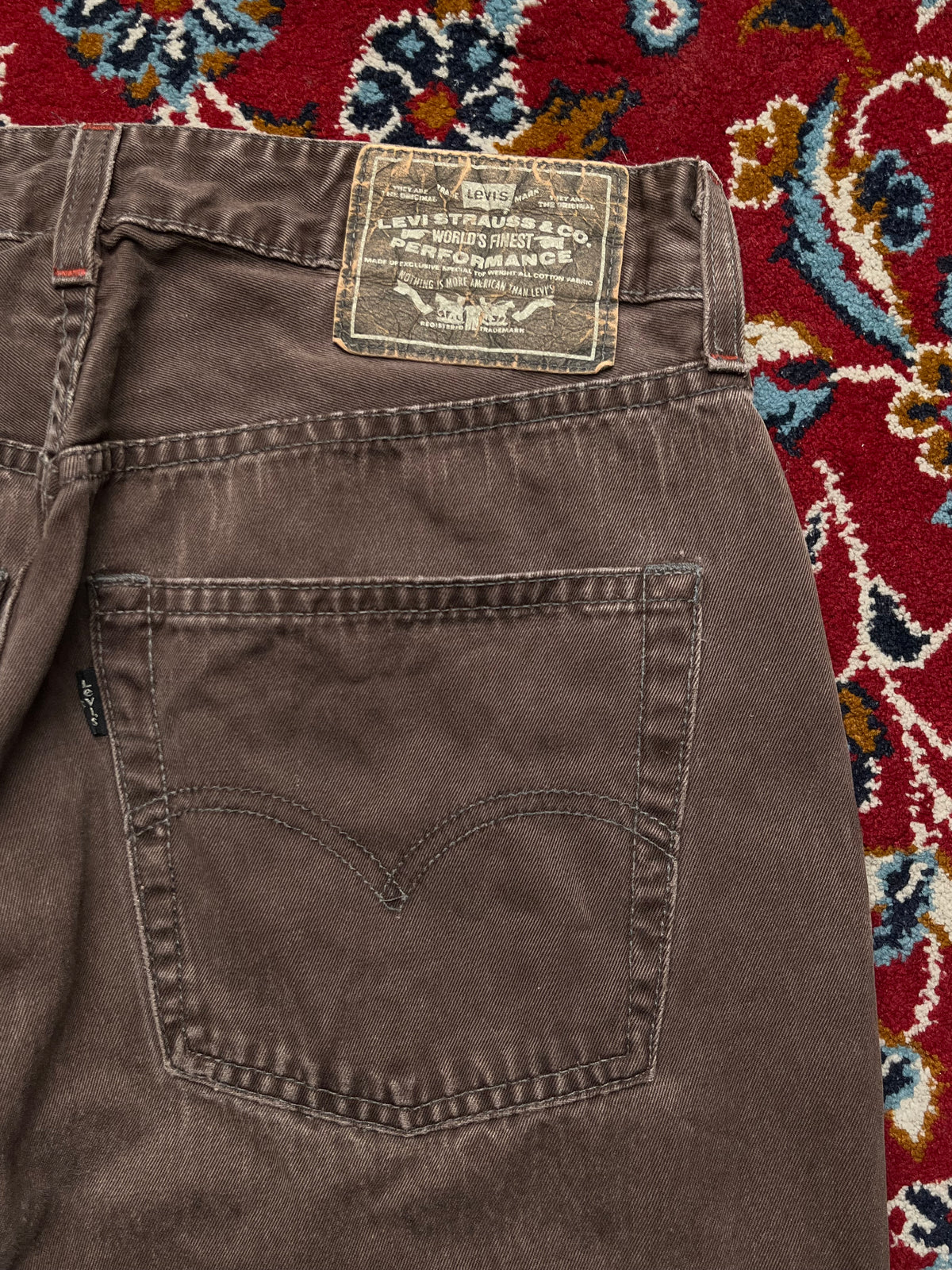 Vintage Levis Performance Faded Brown Straight Fit Jeans - 28
