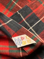 POLO RALPH LAUREN Red Navy Plaid Tartan BUTTON DOWN SHIRT - L