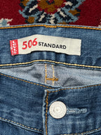Levi's 506 Standard Relaxed Bootcut Fit Faded Blue Jeans - 32