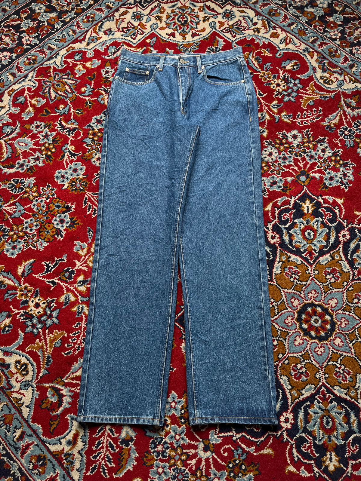 Vintage Ninety 9 Heavyweight Medium Washed Straight Fit Jeans - 30