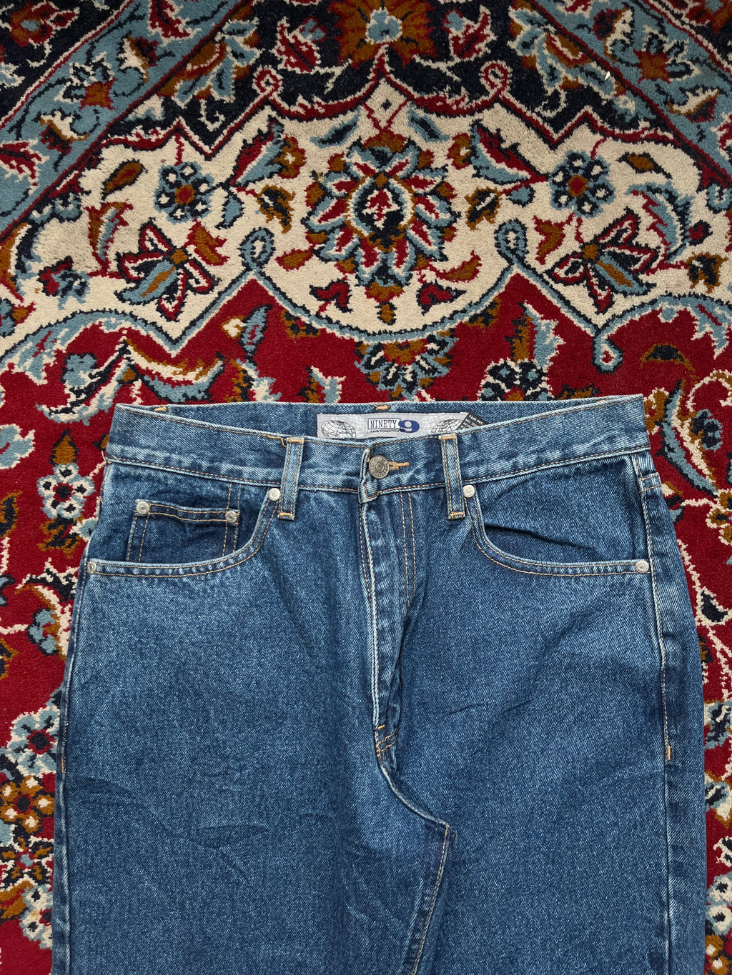 Vintage Ninety 9 Heavyweight Medium Washed Straight Fit Jeans - 30