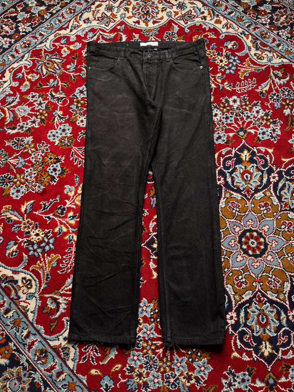 Kiabi Washed Black Straight Fit Jeans - 36