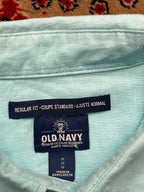 OLD NAVY Light Blue Regular Fit Linen Blend Button Down Shirt - XL
