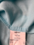 OLD NAVY Light Blue Regular Fit Linen Blend Button Down Shirt - XL