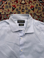 MASSIMO DUTTI Light Blue Easy Iron Italian Fabric Button Down Shirt - L