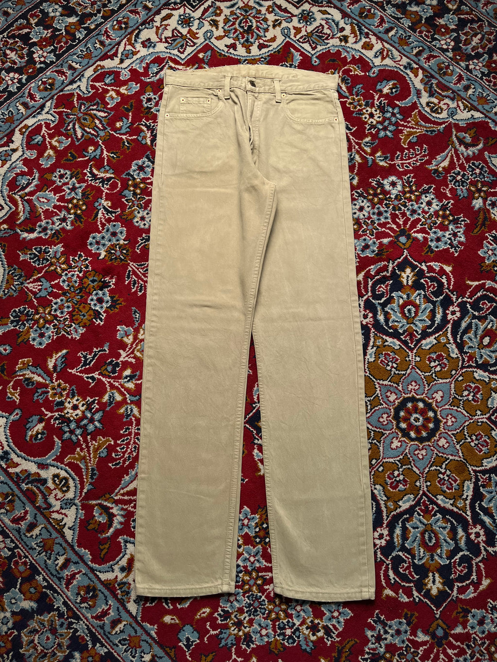Vintage Levi's 615 Orange Tab Khaki Tan Straight Fit Jeans - 32