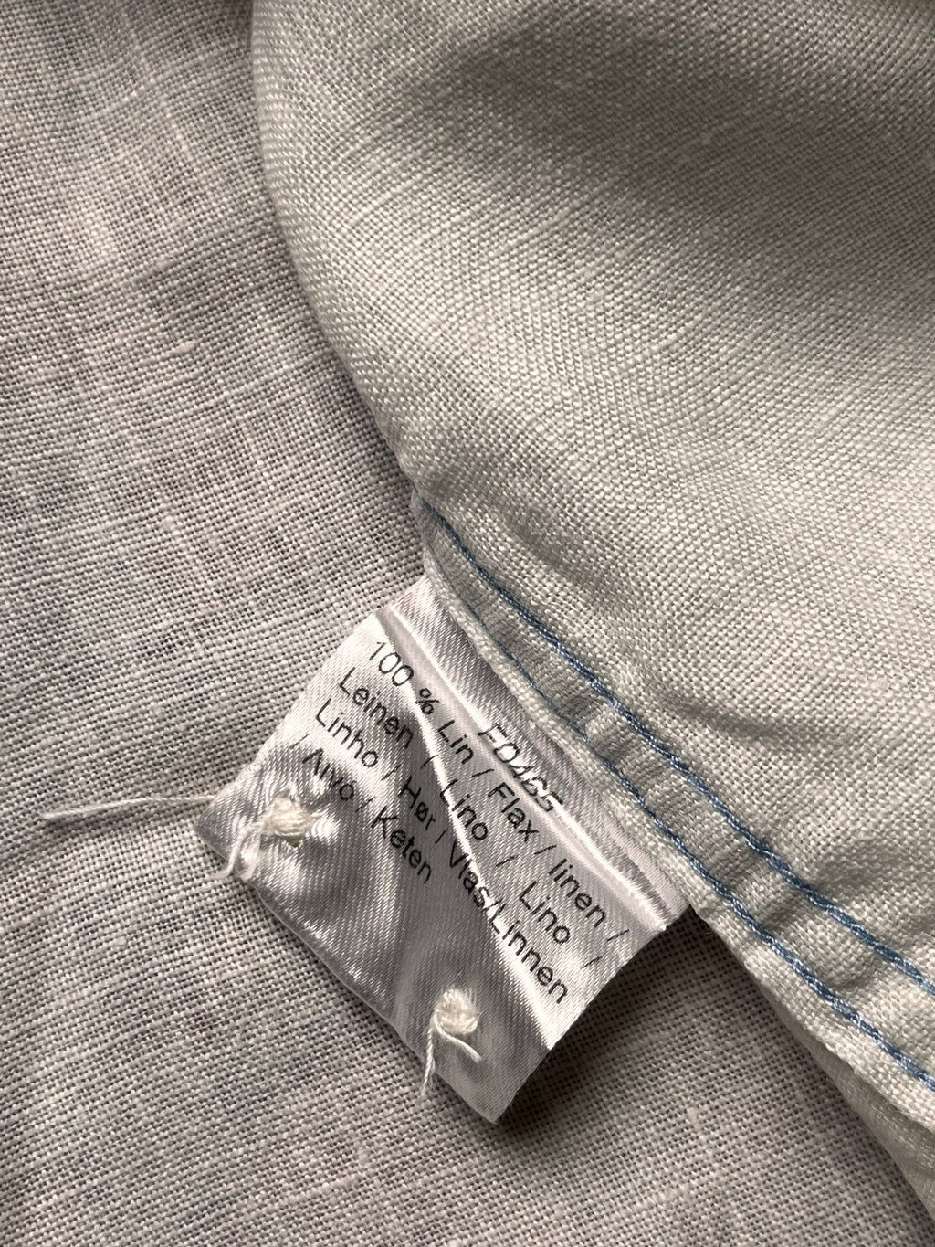 LACOSTE White Regular Fit Linen Button Down Shirt - L
