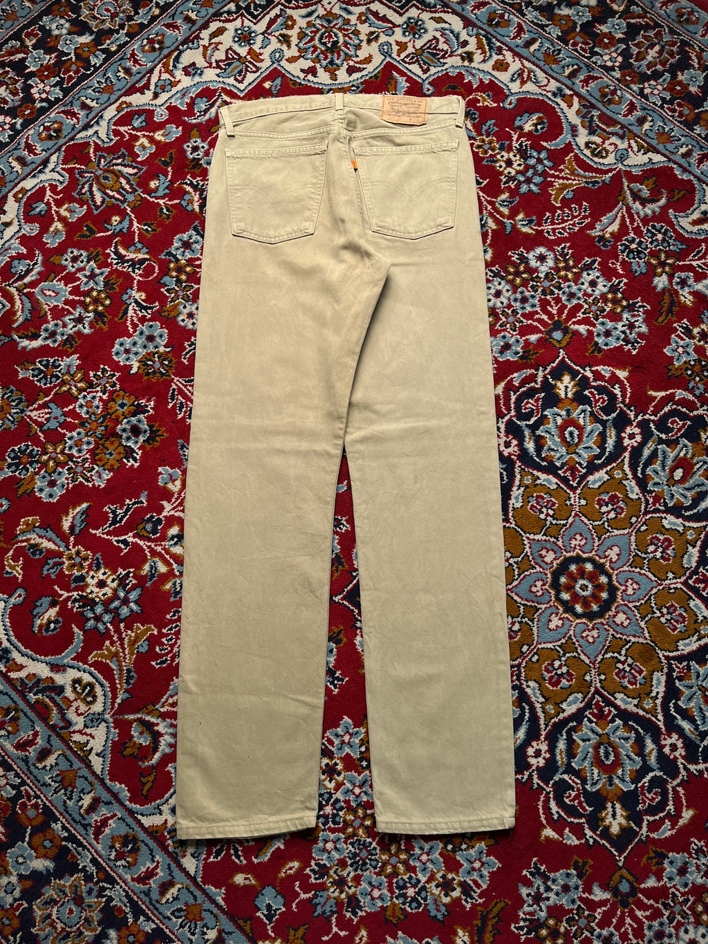 Vintage Levi's 615 Orange Tab Khaki Tan Straight Fit Jeans - 32
