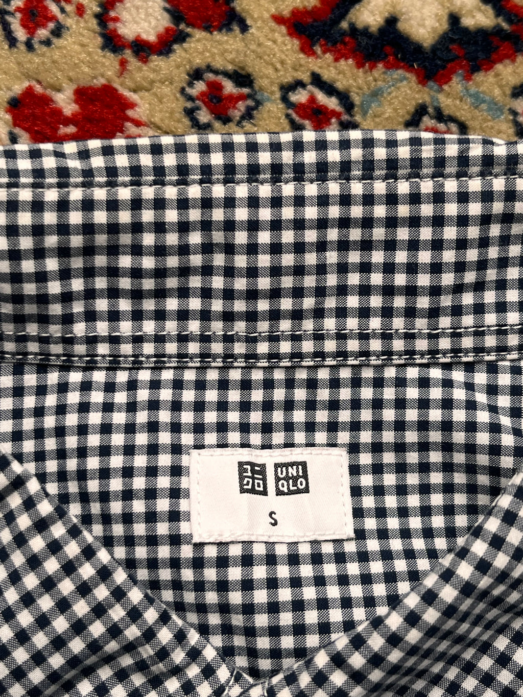 Uniqlo Black White Gingham Cotton BUTTON DOWN SHIRT - M