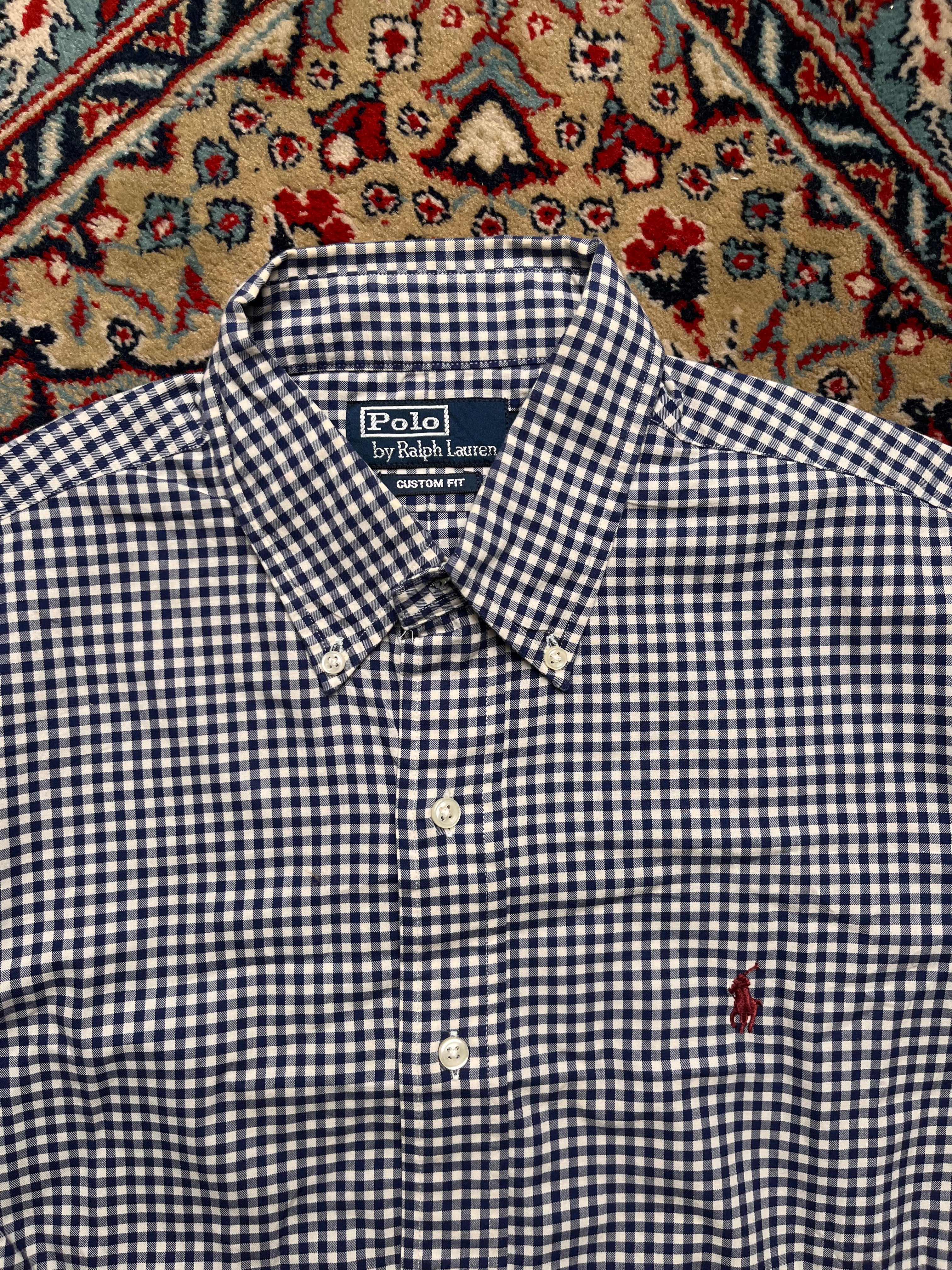 Polo Ralph Lauren Custom Fit Gingham BUTTON DOWN SHIRT - L