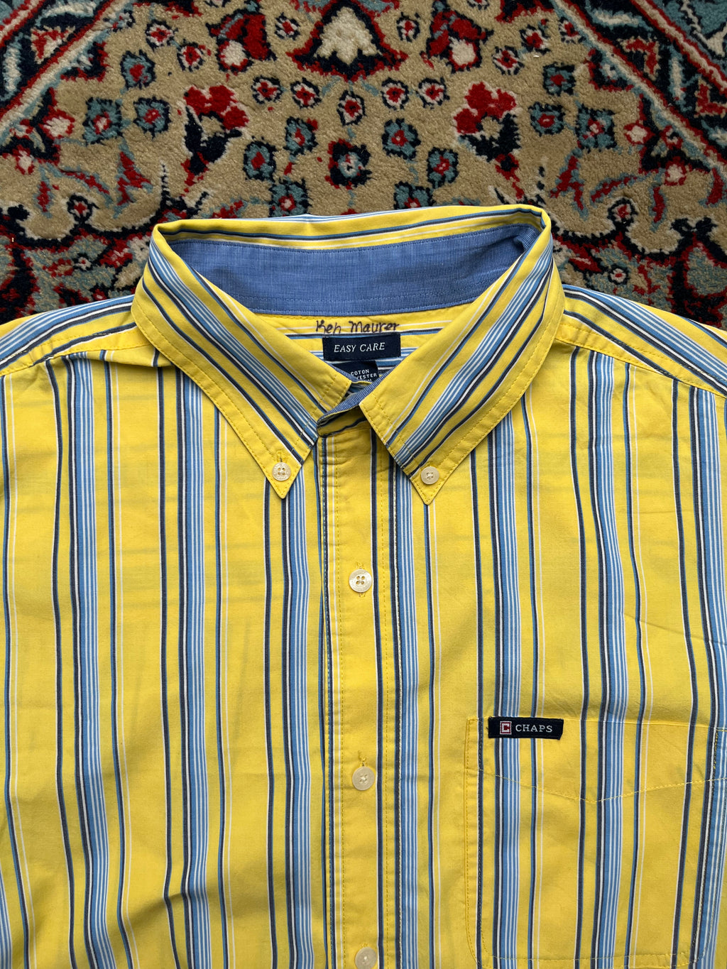CHAPS by RALPH LAUREN Vertical Stripe BUTTON DOWN SHIRT - M
